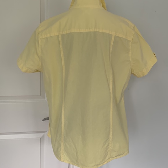 NORTHERN REFLECTIONS PALE YELLOW COTTON SHORT SLEEVED BUTTON UP SHIRT / LARGE - Picture 3 of 7